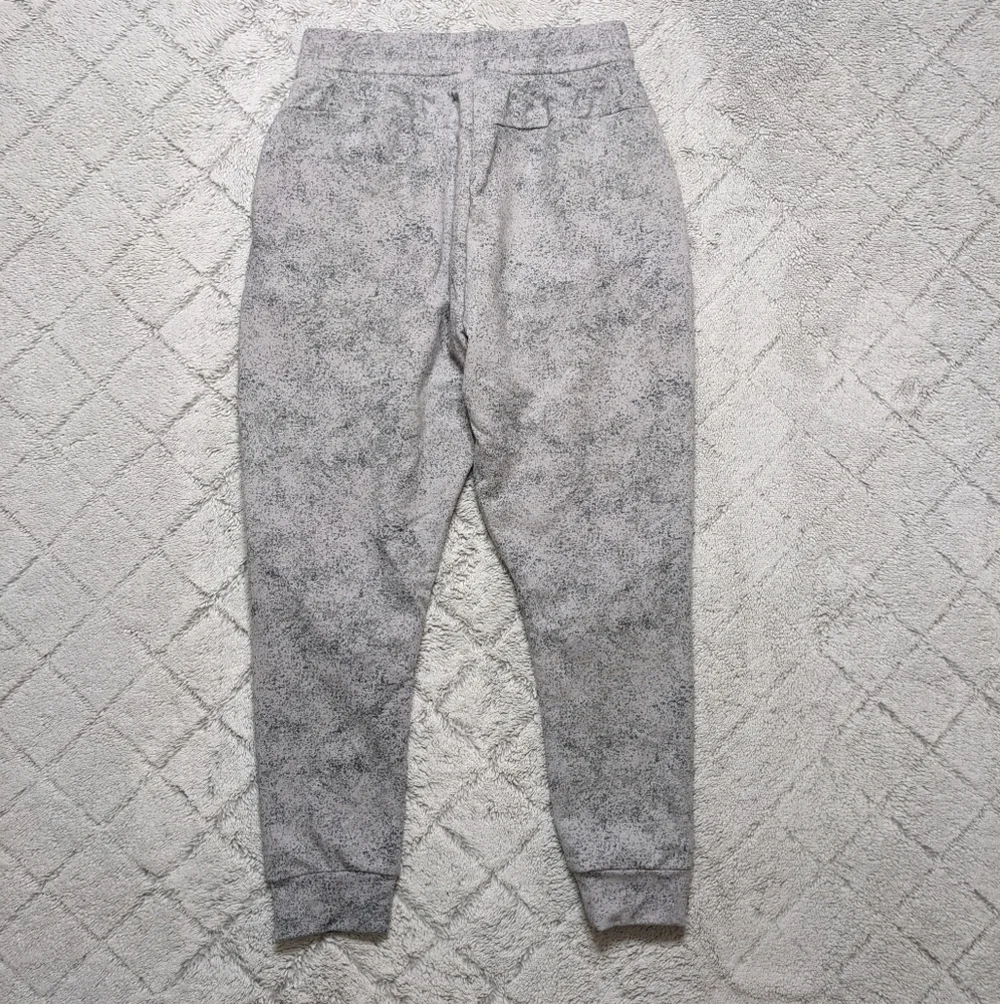 Gymshark Chalk Joggers Women's Small Gray White Paint Splatter Cut Out Knees Zip